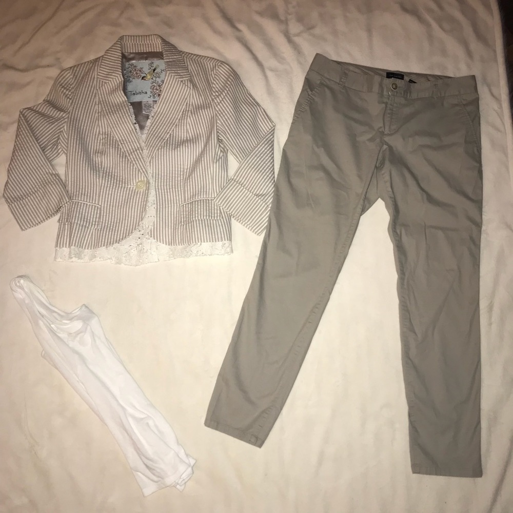 The Limited gray khaki dress ankle pants
